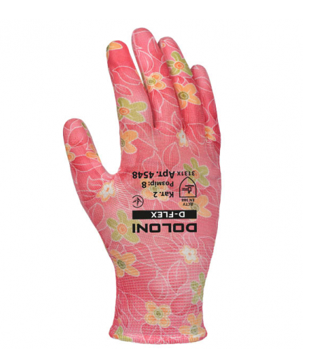 Рукавички 4548 D-FLEX трикотажні з поліуретановим покриттям 8 розмір Doloni